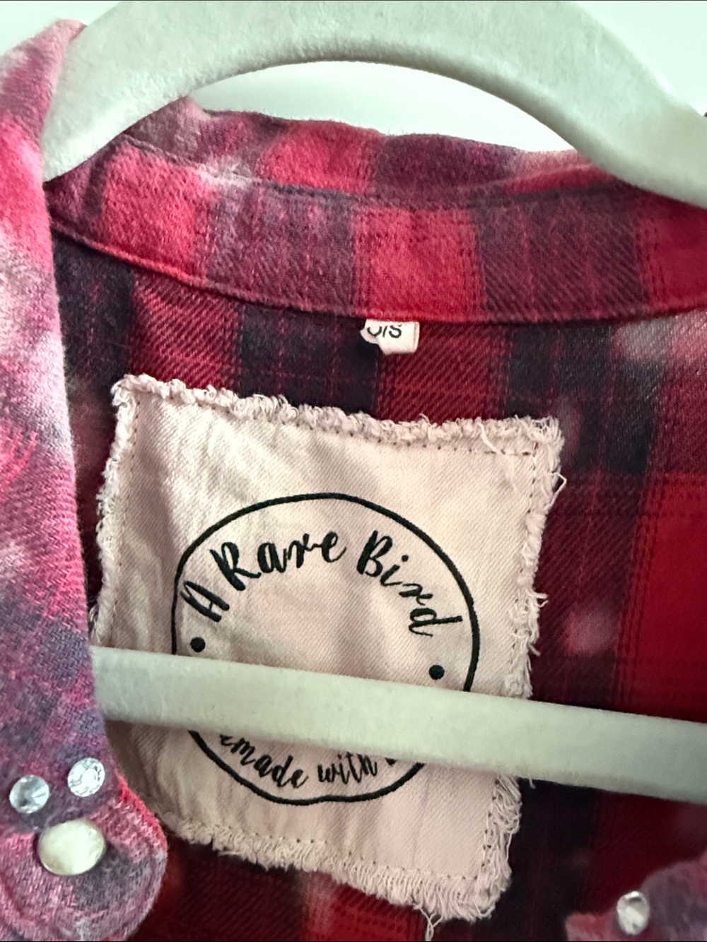 Sleeveless Studded Plaid snap-Up Shirt Dress - Pink & Black - Picture 2 of 5